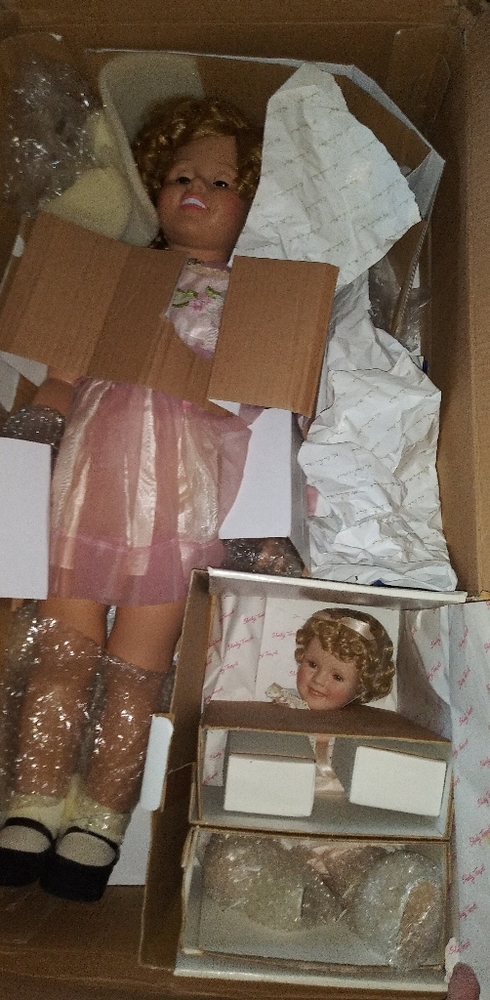 Shirley Temple doll life size with a smaller doll of herself The Danbury Mint